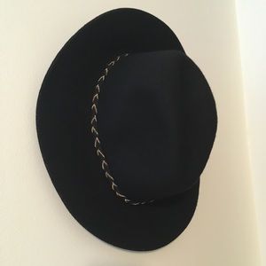 Black Wool Fedora Hat
